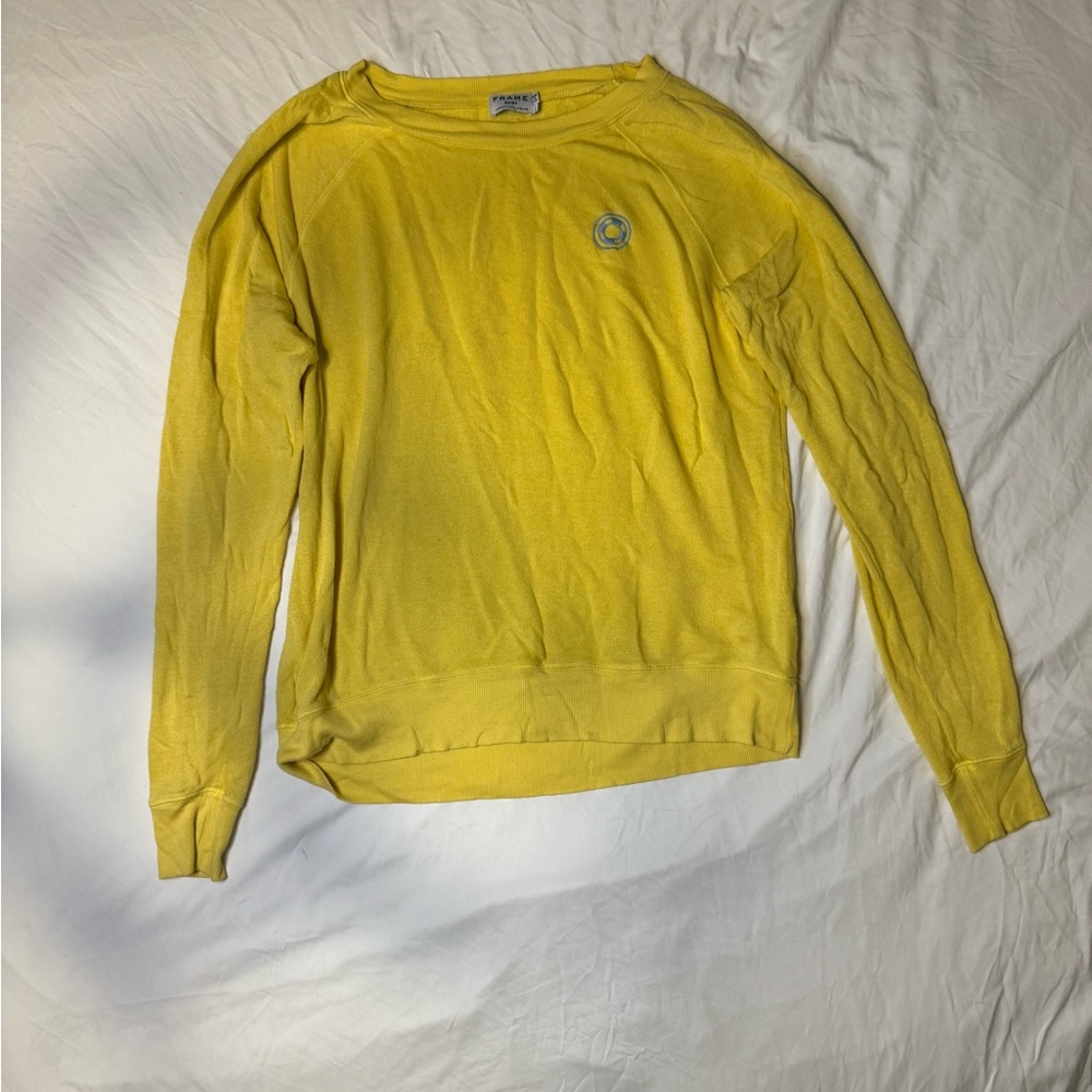 Frame Denim Yellow Crewneck Sweater